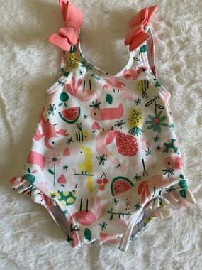 Gymboree Infants Tropical Flamingo One-Piece Swimsuit  SZ 0-3 Months